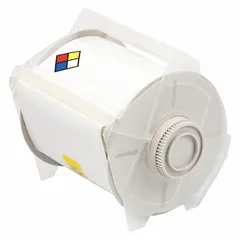 NFPA diamond precut label roll, 6 1/4 in x 4 in, white vinyl with acrylic adhesive. Compatible with GlobalMark 2 printer series. Used for creating hazard-communication labels in industrial facilities requiring Right-To-Know compliance.