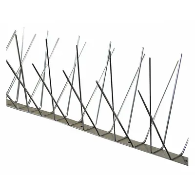 BIRD BARRIER Bird Repellent Spikes: Narrow, Stainless Steel Base, Silver - Bird Spikes