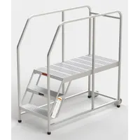 EGA Mobile Work Platform: 2.5 ft Platform Ht - Max, 24 in x 49 in, Aluminum, 300 lb Load Capacity (MPN A006H)