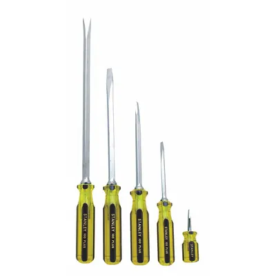 STANLEY Magnetized Tip Screwdriver Set: 1-10 Pieces, 5 Pieces, Slotted/Square Tip - General Purpose Screwdriver Sets