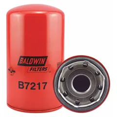 Spin-on oil filter with cellulose media and integral gasket. Thread size 1 1/2"-12, overall height 8 1/8 in. Interchanges with FleetGuard LF9008. Used in engine lubrication systems to remove contaminants from oil.