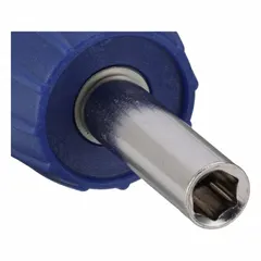 Preset pistol-handle torque screwdriver with 1/4 in tip size. Adjustable torque range from 2 N-m to 8 N-m via adjusting knob. Used for precision fastening in assembly and maintenance tasks requiring consistent torque application.