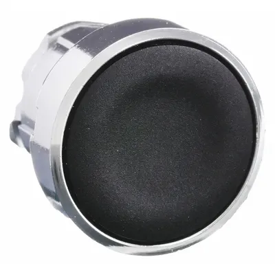 SCHNEIDER Flush Push Button: Black, 22 mm Mounting Size, Metallic - Flush-Mount & Recessed Push-Button Operators