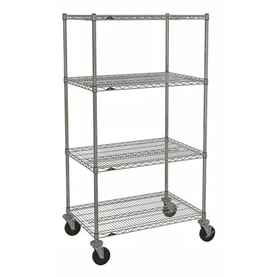 METRO Wire Shelving Unit: 36 in x 24 in x 67 7/8 in, Dry, Split Sleeve, 4 Shelves - Mobile Wire Shelving for Dry Use