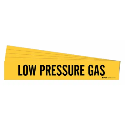 BRADY Low Pressure Gas Adhesive Pipe Marker - Low Pressure Gas Adhesive Pipe Markers