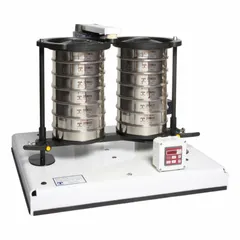 The W.S. TYLER RX-94 is a mechanical sieve shaker that accepts 8-inch diameter sieves. It combines circular, horizontal, and vertical tapping motion for particle size analysis. Typical applications include separating granular materials by size in laboratory and industrial settings for quality control and research.