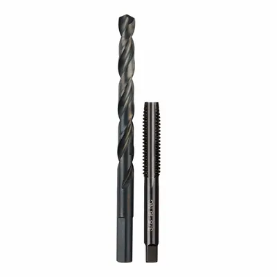 MILWAUKEE Plug Tap and Drill Bit: 2 Pc, 3/8"-16 Tap - Drill Bit & Hand Tap Sets