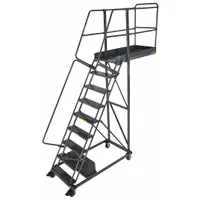 BALLYMORE Rolling Cantilever Ladder: 7.5 ft Platform Ht, Unassembled, Locking Casters, Steel (MPN CL-9-35-P)
