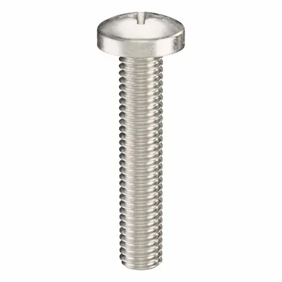 USA INDUSTRIALS Machine Screw: 3/8"-16 Thread Size, 2 in Lg, 316, Stainless Steel, Plain - Pan Head Machine Screws
