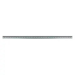 Steel top-hat DIN rail mounting channel, 1 m overall length, compliant with DIN 46277-3. Used for securing terminal blocks in control panels and electrical enclosures.
