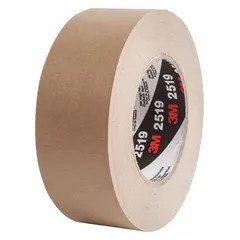 This flatback tape features a kraft paper backing with a rubber adhesive, designed for indoor use on paper surfaces. It is commonly used for bundling, holding, and sealing applications where a secure bond is required without damaging the substrate. The tape measures 1 7/8 inches wide, 60 yards long, and 7.1 mils thick.