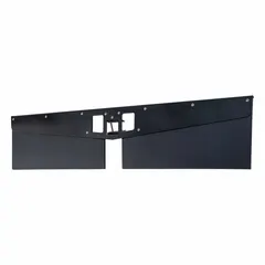 Steel mud flap clamp with overall width of 72 inches and height of 15 inches. Used to secure mud flaps on trucks and trailers, reducing spray and debris from wheels.