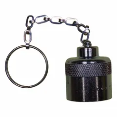 Metal push-on hydraulic hose cap designed to protect hose ends from contamination and physical damage. Suitable for use in fluid power systems during storage or when hoses are disconnected. Constructed from metal for robust sealing in industrial environments.