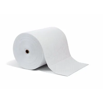 PIG Sorbent Roll, 135 ft Lg x 20 in Wd, Polypropylene, White - Sorbent Rolls