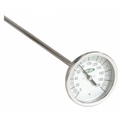 VEE GEE Dial Thermometer for Compost, 36 in Stem, 0°F to 200°F - Dial Thermometers for Compost