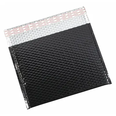 PARTNERS BRAND Glamour Bubble Mailers, 13 3/4x11", Black, 48-Pack