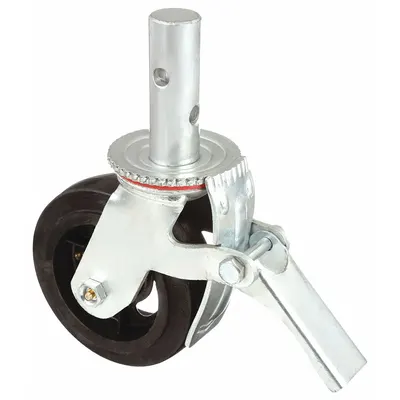 OEM Stem Caster: Swivel - Total-Locking Bolt-In Stem Casters with Round Stems for Scaffolding