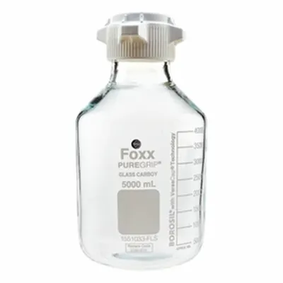 FOXX LIFE SCIENCES Safety Coated Glass Jug, 5 L, 183 mm, 48R-B800-FLS - Glass Jugs