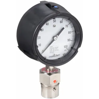 ASHCROFT 1259/311-312 Dial Pressure Gauge with Nickel Alloy C-276 Mini-Seal - Dial Pressure Gauges with Nickel Alloy C-276 Mini-Seal