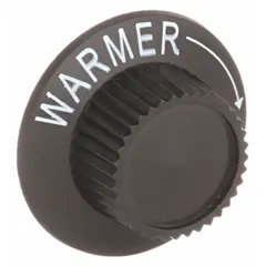 Replacement knob for HVACR equipment controls, including thermostats, valves, and panel switches. Provides manual grip for adjusting settings on heating, ventilation, air conditioning, and refrigeration systems.