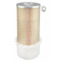Round-oval engine air filter with axial seal, 5 1/4 in outside diameter. Designed for engine intake air filtration in agricultural and off-road equipment. Compatible with Case IH vehicles.