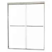 FOREMOST Shower Door: 42 in Min. Door Wd, 46 in Max. Door Wd, 65 in Overall Ht, Clear Tempered Glass (MPN CVSS4665-CL-SV)