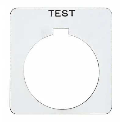 SCHNEIDER Legend Plate: 30 mm Panel Mounting Size, Square - Push-Button Rings & Plates