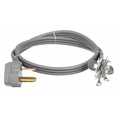 The WHIRLPOOL PT220L is a power cord for electric dryers, used to connect the appliance to a power outlet. It is a replacement part for residential laundry equipment.