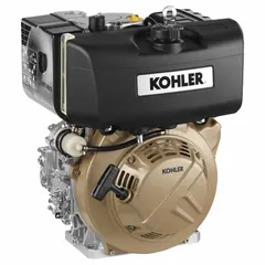 Horizontal-shaft diesel engine delivering 9.1 hp and 16.2 lb-ft gross torque. Features a 1 in shaft diameter with 3/8"-24 UNF configuration, recoil start, and includes a muffler. Suitable for powering generators, pumps, and construction equipment.