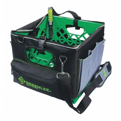 GREENLEE 0158-28 Polyester Tool Tote, Black, 11 Inside Pockets - Polyester Tool Totes