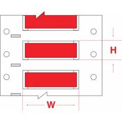 This precut sleeve label roll is made of polyolefin with a red matte finish. Each label measures 1/2 in x 2 in and is designed for wire gauges from 1 AWG to 8 AWG. Compatible with THT printer series, it is used for permanent wire and cable identification in electrical installations and control panels.