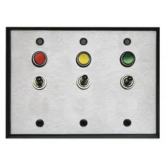 This panel-mount toggle switch from TAPCO features a DPST contact configuration with a 2-position On/Off function. It is rated for 1 A at 120 V AC and includes 6 connections with 6-inch wire leads. Suitable for low-power switching applications in control panels and industrial equipment.