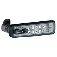 COMPX REGULATOR Electronic Keyless Lock: Deadlatch, 1 1/2 in Body Ht, 5 7/16 in Body Wd, 12 Buttons (MPN REG-S-R-5-BLK)
