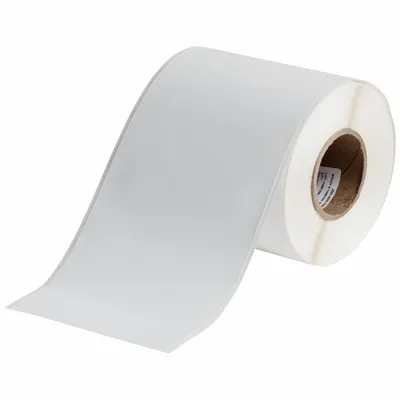 BRADY Continuous Label Stock: 4 in x 100 ft, Polypropylene, White (Matte) - Brady Thermal Transfer Continuous Label Rolls