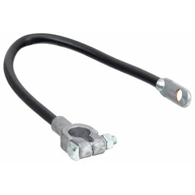 GROTE Battery Cable: Top Post Cable, 4 ga Wire Size, 15 in Overall Lg, Black - Top Start Cables