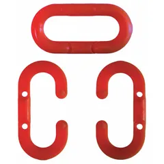Master Chain Link for Plastic Chain Barrier, Red, Polyethylene, 1 11/25 in Overall Length
