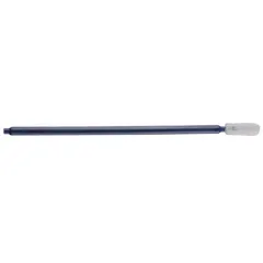 Cleanroom swab with a flexible, high-absorbency rectangular foam tip and polypropylene handle. Tip length 3/8 in, handle length 2 1/4 in, overall length 2 5/8 in. Suitable for precision cleaning of sensitive surfaces in controlled environments.