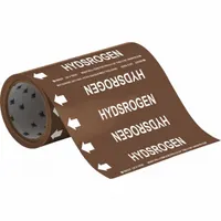 Pipe Marker: Hydrogen, Brown, White, Fits 2 in and Smaller Pipe O.D., 30 Pipe Markers, With Arrows (MPN 109326)