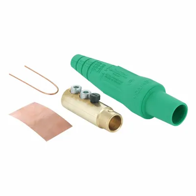 LEVITON Single Pole Inline: Female, Green, 600V AC/600V DC, 400 A, Double Set Screw Termination - Plugs with Set Screw Terminations