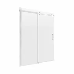This frameless sliding shower door is constructed with clear tempered glass. It has a maximum door width of 60 inches and an overall height of 60 inches. Suitable for residential bathroom tub and shower enclosures.