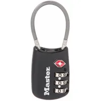 MASTER LOCK Combination Padlock: Scrolling Combo, Black, Zinc Die-Cast, Std Shackle, Steel Shackle (MPN 4688DBLK)