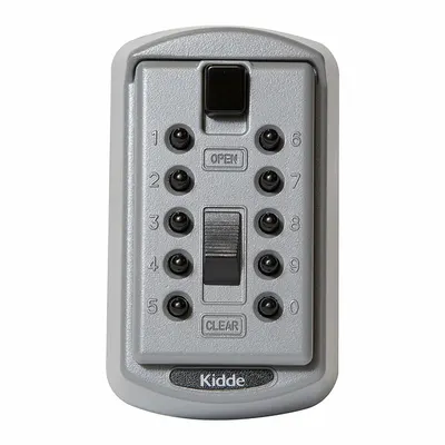KIDDE Lock Box: Mechanical Combo Lock, 2 Key Capacity, 3 7/8 in Outside Ht - Surface-Mount Lockboxes