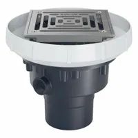 ZURN Floor Drain: 5 in Overall Dia, 5 in Grate Size, 2 in Nominal Pipe Size, Solvent Weld, PVC (MPN EZ-PV2-ST-SS)
