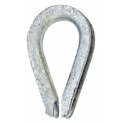 CROSBY Wire Rope Thimble: 3/16 in Compatible Rope Dia, Galvanized Steel/Stainless Steel - Thimbles