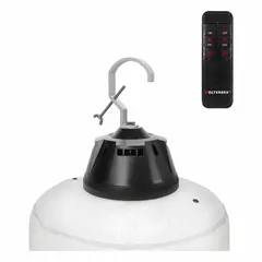 Corded LED balloon light fixture with 7,800 lm max brightness and IP44 rating. Includes 15 ft power cord. Provides diffused illumination for construction sites, outdoor events, and industrial work areas.