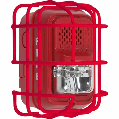 SAFETY TECHNOLOGY INTERNATIONAL STI-9763-R L Series Wire Cage, Red, Steel - Guards for Alarms & Wall Fixtures