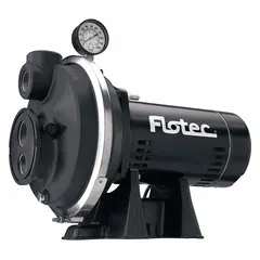 Single-phase convertible well jet pump with thermoplastic construction. Rated 115/230V AC, 3/4 hp, 4 gpm. Motor included; ejector not included. Suitable for shallow or deep well water supply in residential or light commercial applications.