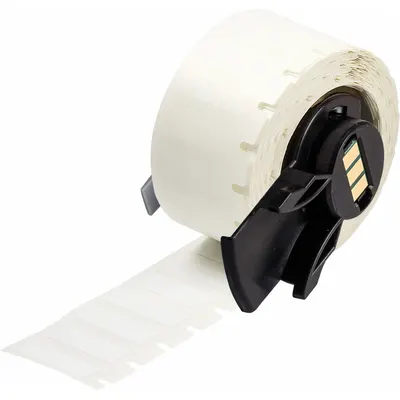 BRADY Wraparound Label: 3/8 in x 1 in, Vinyl, Black on White - Brady Precut Label Rolls