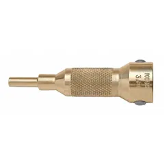 This setting tool is used to install drop-in anchors into pre-drilled holes in concrete or masonry. It sets the anchor flush or below the surface, providing a threaded point for attaching fixtures or equipment. Made of steel with a plain finish and female threaded design, it is compatible with 1/2 in drop-in anchors.