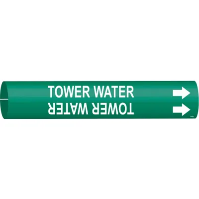 BRADY Tower Water Snap-On Pipe Marker - Tower Water Snap-On Pipe Markers